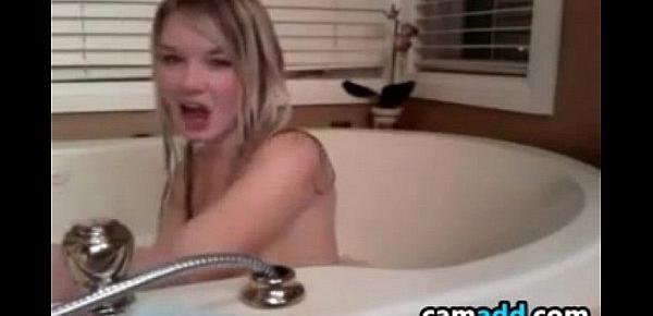  Pretty Girl Playing In The Bath Tub